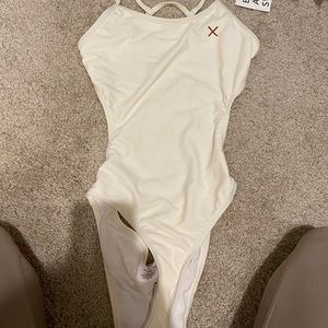 One piece white swimsuit